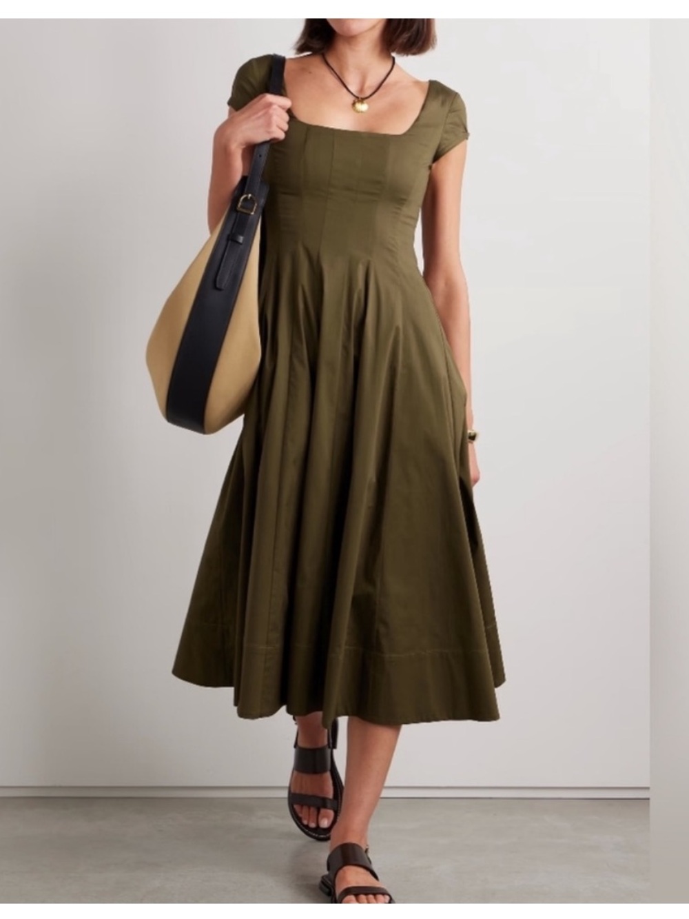 STAUD Wells Midi Dress